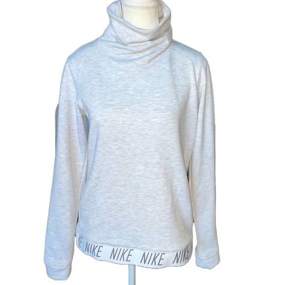 **HP** Nike Women’s Gray Dri-Fit High Neck Banded Sweatshirt - Picture 2 of 9